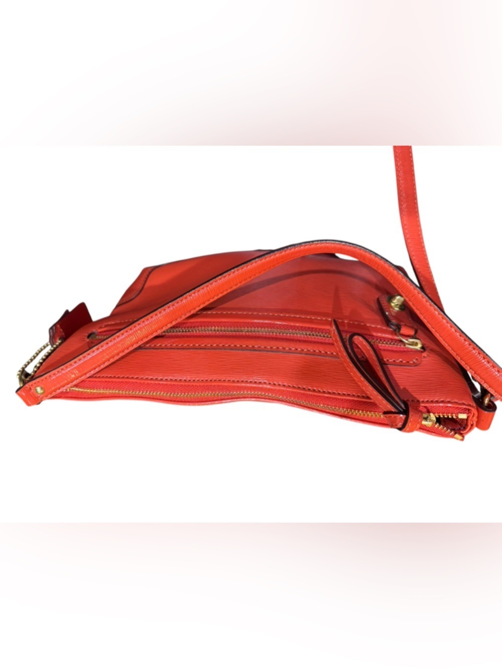 Coach Mickie Crossbody in Vermillion Leather w COA - Picture 3 of 15